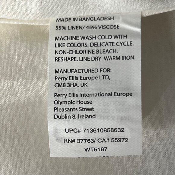 Cafe Luna Men's 2XL Dress Shirt Short Sleeve Button Up XO Design Linen/Viscose - Picture 12 of 16